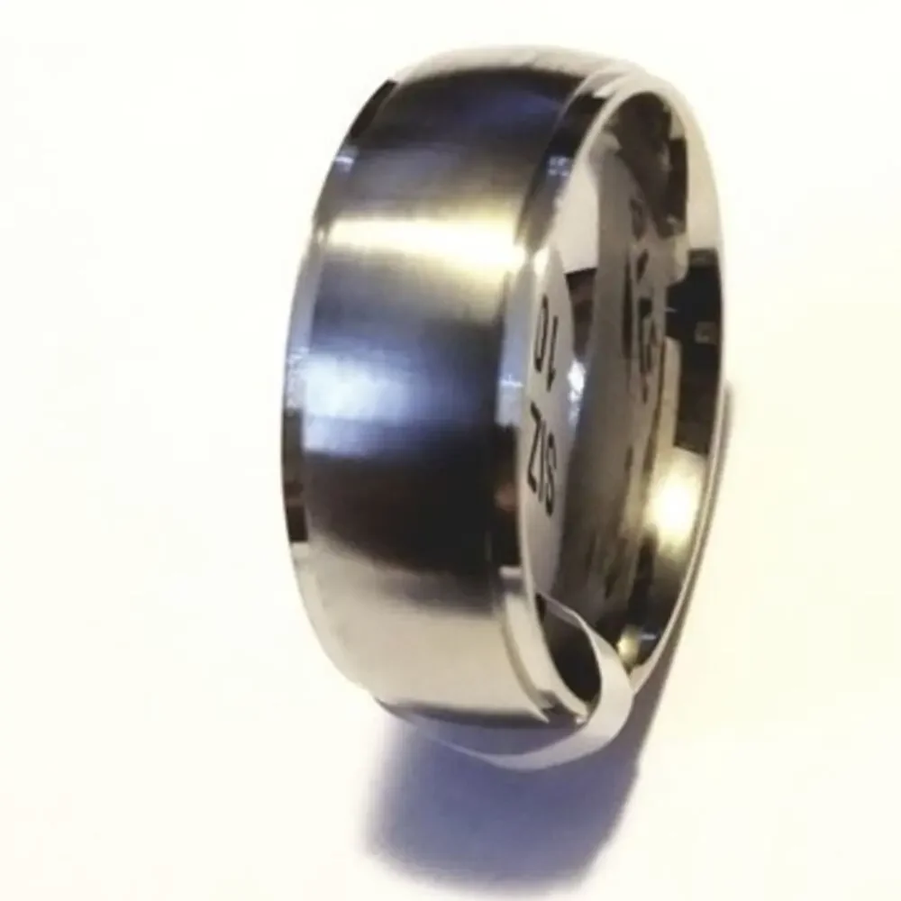men's women's 316L ‎stainless steel silver wedding band ring size 9